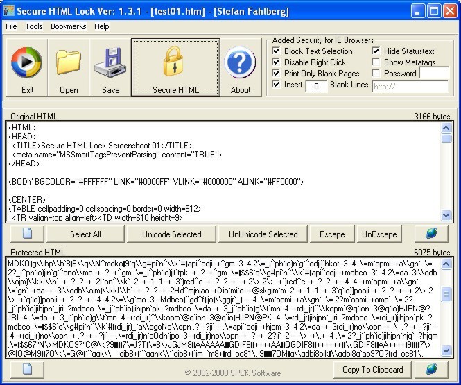 Secure HTML Lock Screenshot
